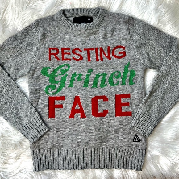 Ugly Christmas Sweater Other - 🎄SALE🎄AMERICAN STITCH Men’s or Unisex Resting Grinch Face  Holiday Sweater